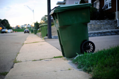Poubelle dans la rue