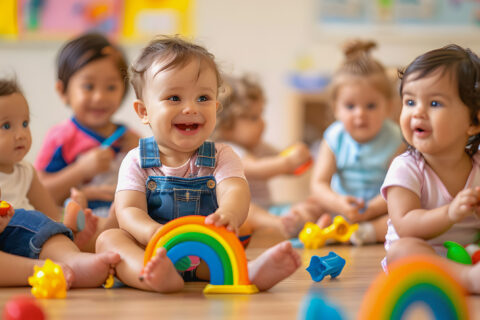 Bébés avec des jeux