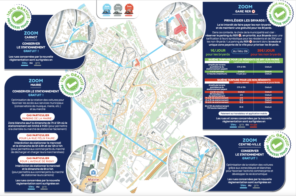 Schéma détaillant les modalités de stationnement à Bry-sur-Marne - Agrandir l'image, fenêtre modale