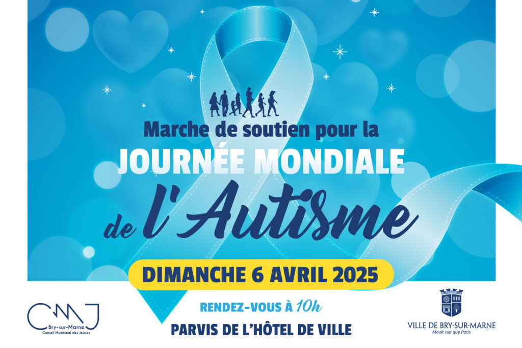 Affiche journée mondiale de l'autisme, marche de soutien - Agrandir l'image, fenêtre modale