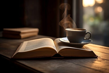 Un café avec un livre