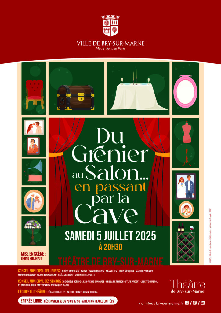 Affiche du spectacle "DU grenier au salon... en passant par la cave". - Agrandir l'image, fenêtre modale