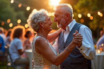 Un couple de seniors en train de danser - Agrandir l'image, fenêtre modale